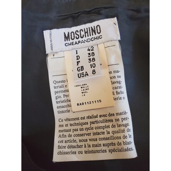 Moschino Black Wool A-Line Embellished Skirt Womens M - Picture 6 of 8